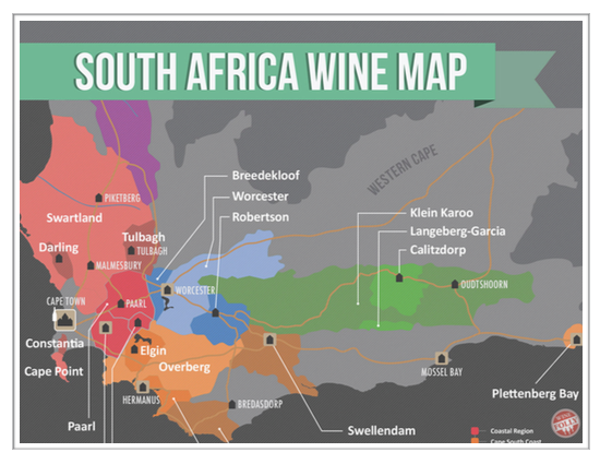 South Africa Wine Map